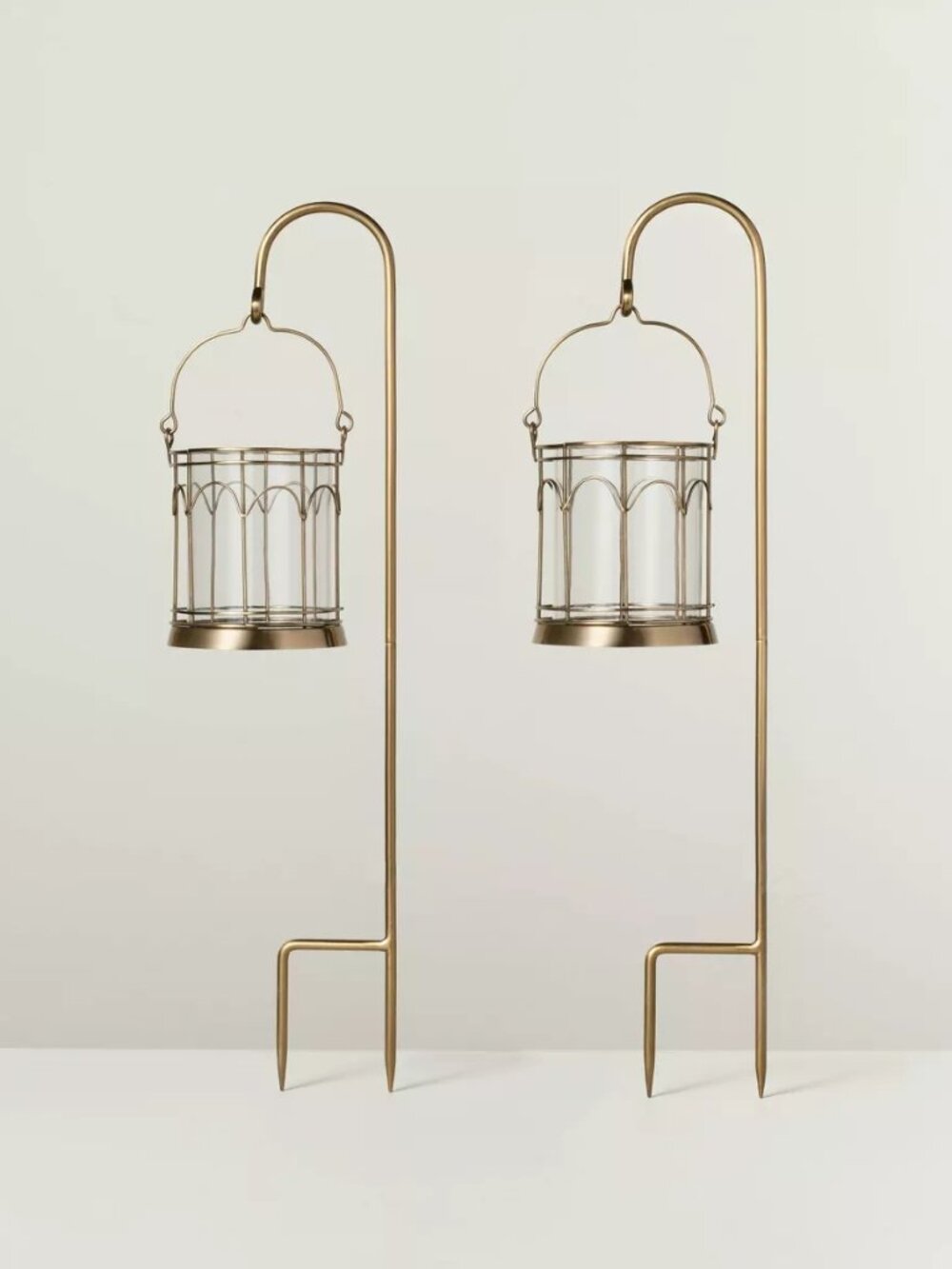 2ct Outdoor Stake LED Candle Lantern Antique Brass Hearth & Hand Magnolia Target